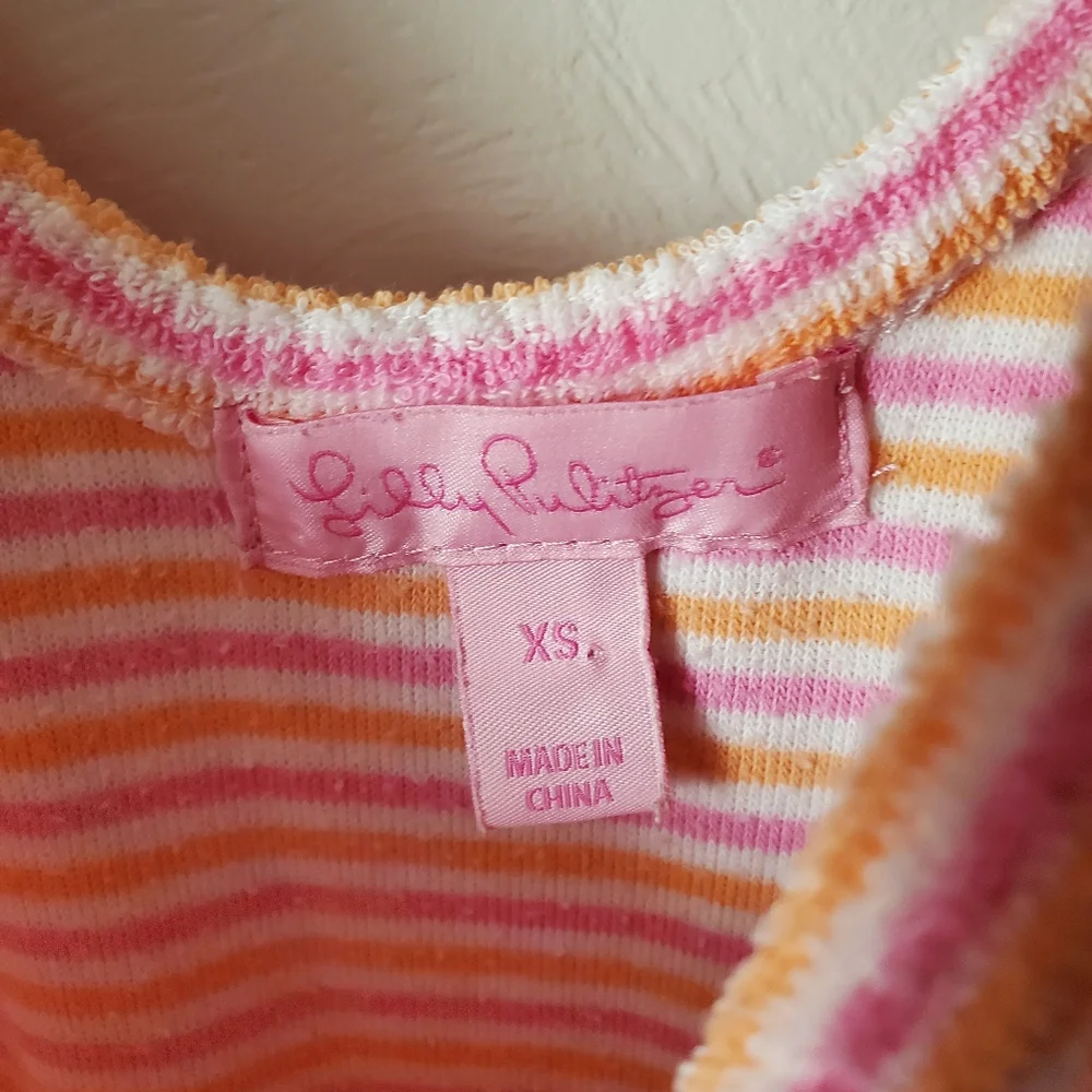 Lilly Pulitzer Terrycloth Pink Mini Dress Swim Cover Up Summer - Picture 9 of 11